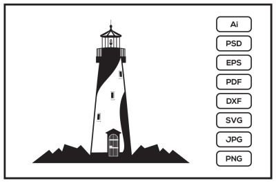 Lighthouse design illustration