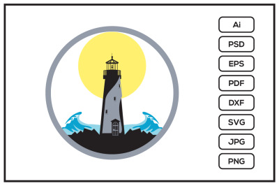 Lighthouse design illustration