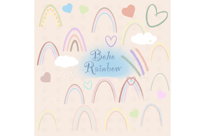 Boho Rainbow Clipart Crafti Set