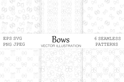 Bows graphics pattern. Bows coloring pattern. Bows paper SVG