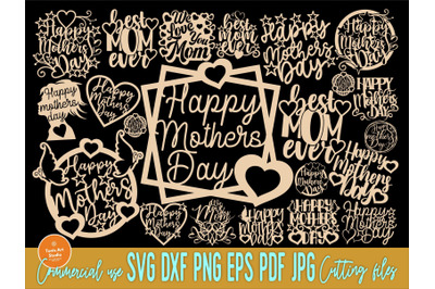 Mothers Day SVG Bundle, Mom Cake Topper Svg, Png