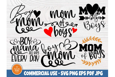 Boy Mom SVG Bundle Mom of Boys Mama Cricut Files