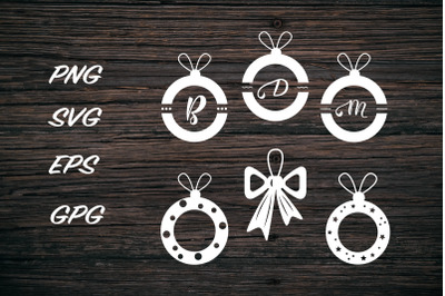 Christmas monogram SVG. Christmas ornament.