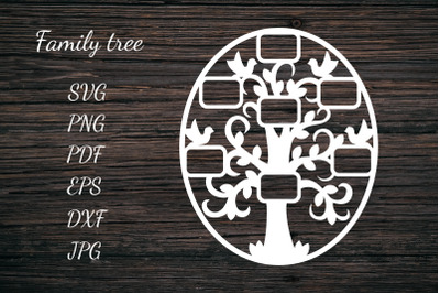 Family Tree SVG. Tree Papercut. Frame for Photos. Family SVG