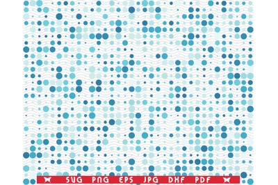 SVG Blue Circles, Seamless pattern digital clipart