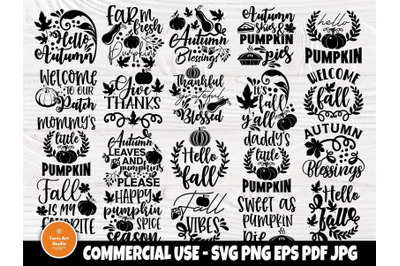 Fall SVG Bundle, Autumn Svg, Pumpkin Svg Files