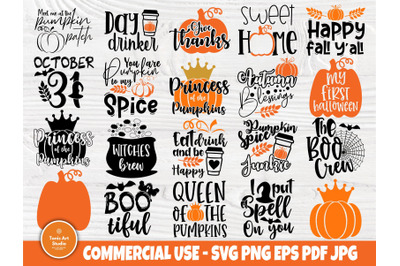 Halloween SVG Bundle, Pumpkin Signs, Fall Shirt