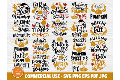 Autumn SVG Bundle, Fall Svg, Pumpkin Svg Cut Files