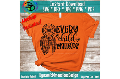 Every Child Matters Svg, Save Children Quote with Hand Up, Orange Shir