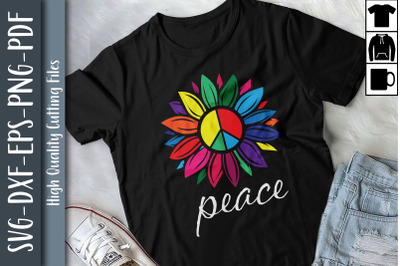 Sunflower Flower Peace Sign Hippie