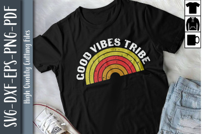 Good Vibes Tribe Boho Hippie Sun Rainbow