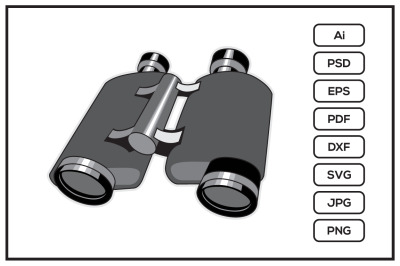 Black binoculars design illustration