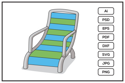 Lounge chair design illustration