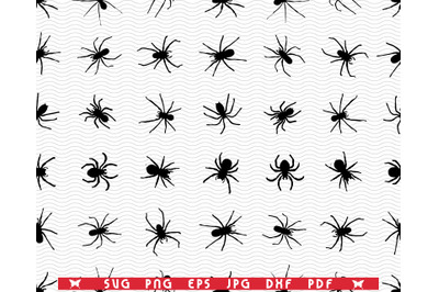 SVG Spiders silhouettes, Seamless wallpaper, digital clipart,