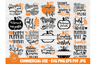 Fall pumpkin SVG, Fall svg, Bundle cut files, Pumpkin quotes svg