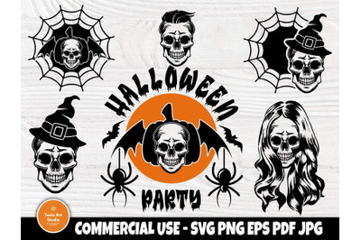 Halloween SVG Bundle, Skulls SVG, Woman Skull Svg