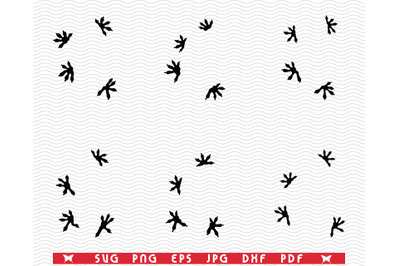 SVG  Lizard Footprints, Black Silhouettes, digital clipart