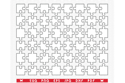 SVG Puzzle&2C; Jigsaw&2C; Separate Piece&2C; Digital clipart