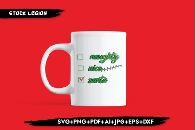 Naughty Nice Santa SVG