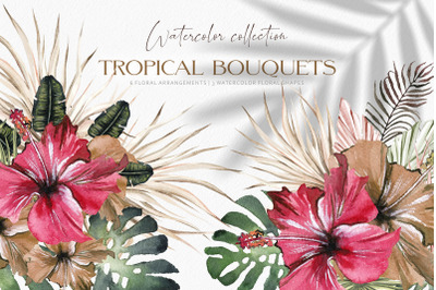 Watercolor Tropical Bouquets