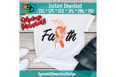 Orange Awareness Ribbon, Feather, Orange, Cancer Ribbon, Leukemia, ADH