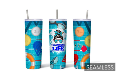 Swimming Woman Tumbler Sublimation