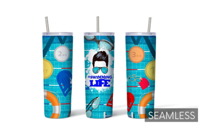 Swimming Man Tumbler Sublimation