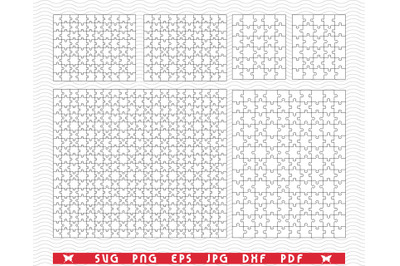 SVG White Puzzles&2C; Jigsaw&2C; Separate Piece&2C; Digital clipart