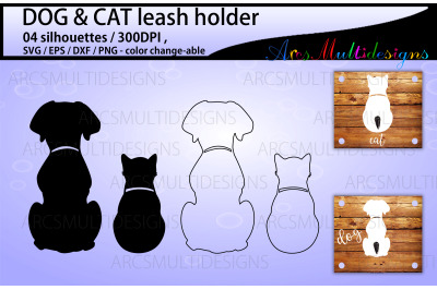 Dog leash holder and Cat leash holder svg