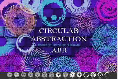 Circular abstraction brushes. .ABR. For Photoshop, ProCreate