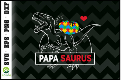 Papasaurus Dinosaur Dad Autism Awareness