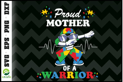 Ribbon dabbing Mother Warrior Autism
