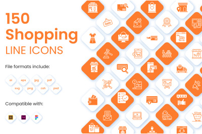 150 Set of Shopping and Commerce Icons