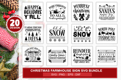 Christmas farmhouse Sign SVG Bundle