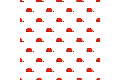 Red baseball cap pattern seamless