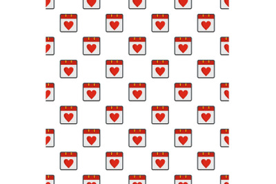 Calendar valentine day pattern seamless