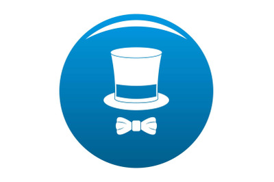 Hat with butterfly icon blue vector