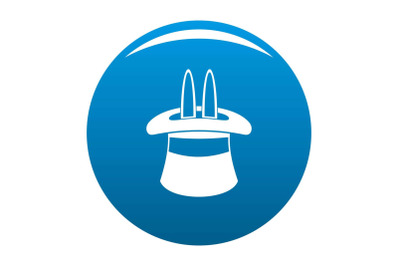 Hat with a rabbit ear icon blue vector