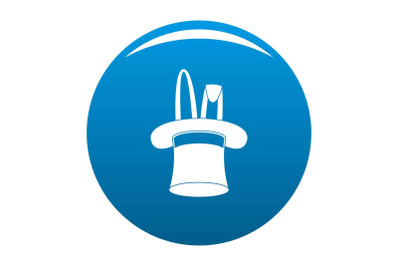 Hat with rabbit icon blue vector