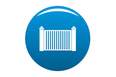 Steel fence icon blue vector
