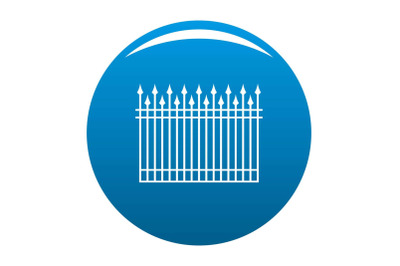 Fence with metal rod icon blue vector