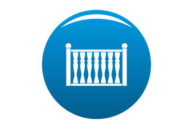 Fence with column icon blue vector