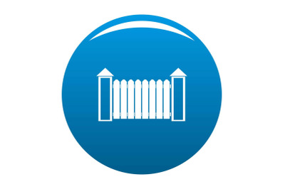 Fence with turret icon blue vector