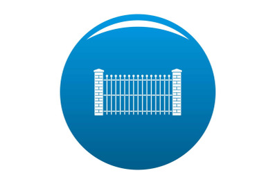 Brick and metal fence icon blue vector