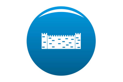 Stone fence icon blue vector
