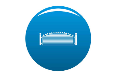 Metal fence icon blue vector