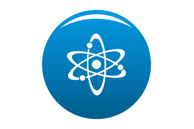 Atom icon blue vector