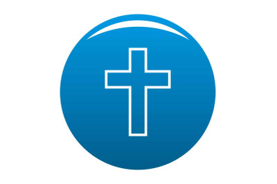 Catholic cross icon blue vector