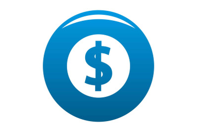 Dollar icon blue vector