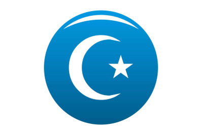 Islamic crescent moon icon blue vector